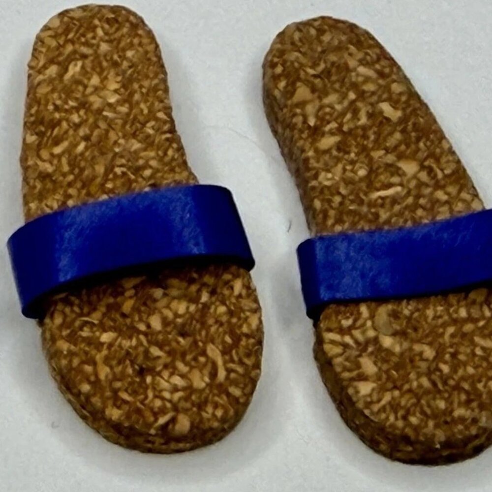vintage barbie allan sandals CORK BLUE MINT